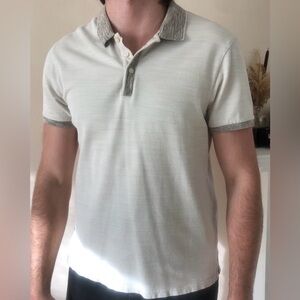 Club Monaco White Polo with Gray Trim